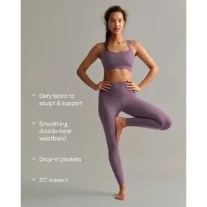 Rhone Defy 7/8 Pocket Leggings in Dark Plum Purple Size XS